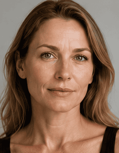 Close-up of a woman with clear, youthful skin after skin rejuvenation treatment.